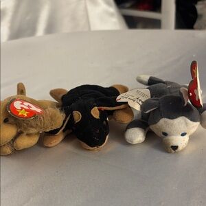 Ty Stuffed Animals Set - Black, Brown, Gray